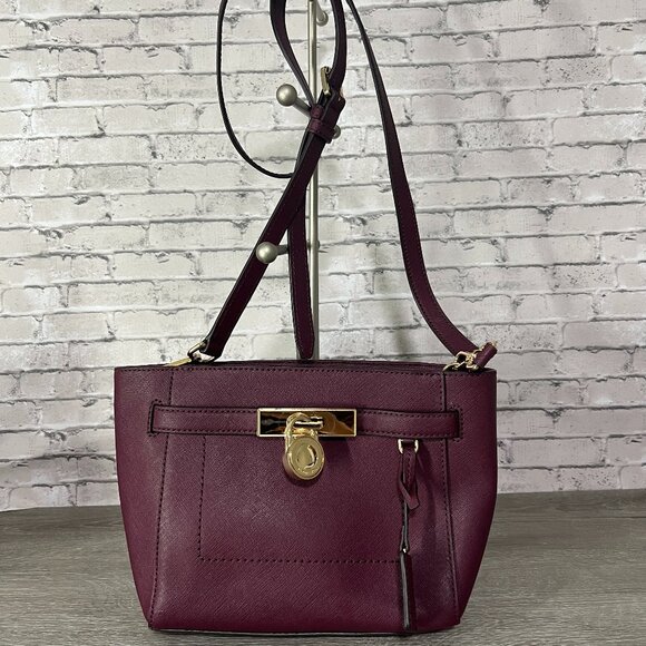 Michael Kors Handbags - MICHAEL Michael Kors Burgundy Leather Hamilton Crossbody Bag